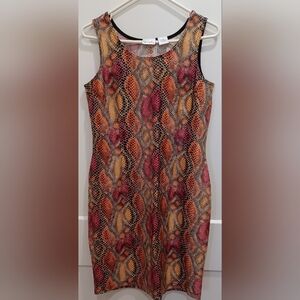 SPIEGEL Vintage 80s sz10 Multicolor Snake Print Dress. Concerts Vixen Rockstar